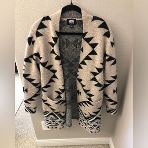 Long Geometric Boho Cardigan